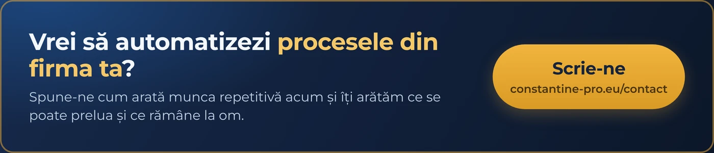 Vrei să automatizezi procesele din firma ta? Scrie-ne prin formularul de contact